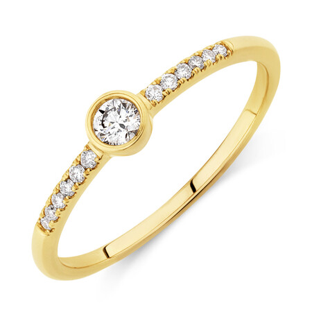 Promise Ring with 0.16 Carat TW of Diamonds in 10kt Yellow Gold Promise Ring with 0.16 Carat TW of Diamonds in 10kt Yellow Gold