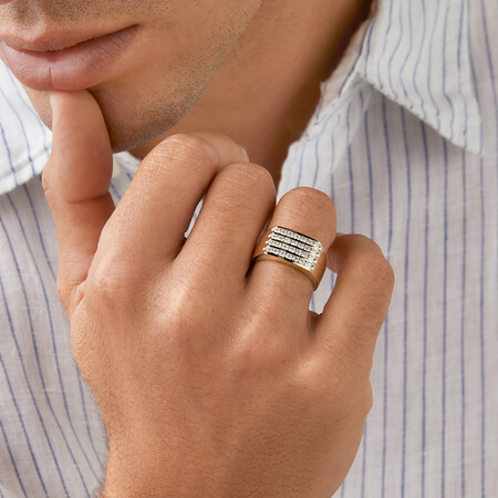 Men's Ring with 1 Carat TW of Diamonds in 10kt Yellow Gold Men's Ring with 1 Carat TW of Diamonds in 10kt Yellow Gold