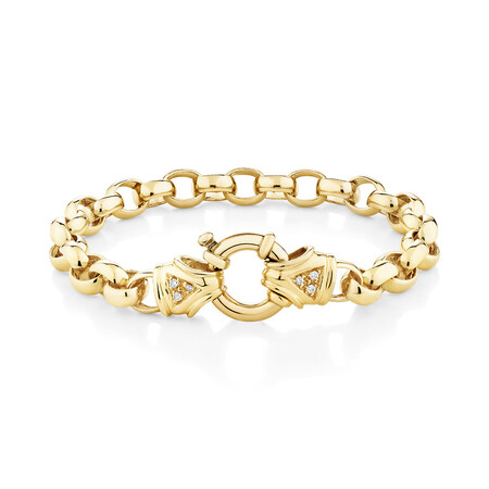 Diamond Set Belcher Bracelet in 10kt Yellow Gold Diamond Set Belcher Bracelet in 10kt Yellow Gold