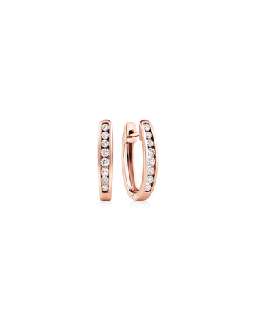 Huggie Earrings with 0.25 Carat TW of Diamonds in 10kt Rose Gold Huggie Earrings with 0.25 Carat TW of Diamonds in 10kt Rose Gold