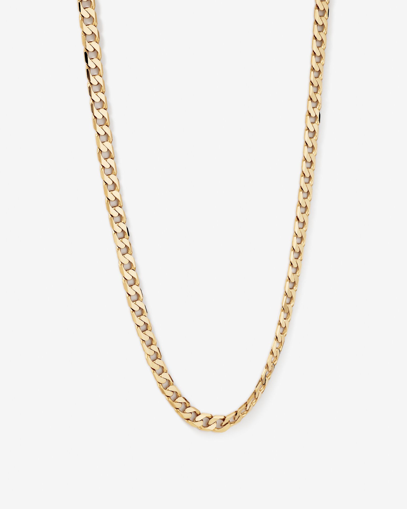 Chaîne Plate Biseautée en Or Jaune 10 ct, 55 cm (22 po), 8,9 mm de Largeur