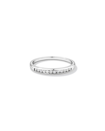 Wedding Band with 0.15 Carat TW of Diamonds in 10kt White Gold Wedding Band with 0.15 Carat TW of Diamonds in 10kt White Gold