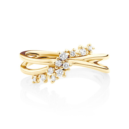 Scatter Ring with 0.15 Carat TW of Diamonds in 10kt Yellow Gold Scatter Ring with 0.15 Carat TW of Diamonds in 10kt Yellow Gold