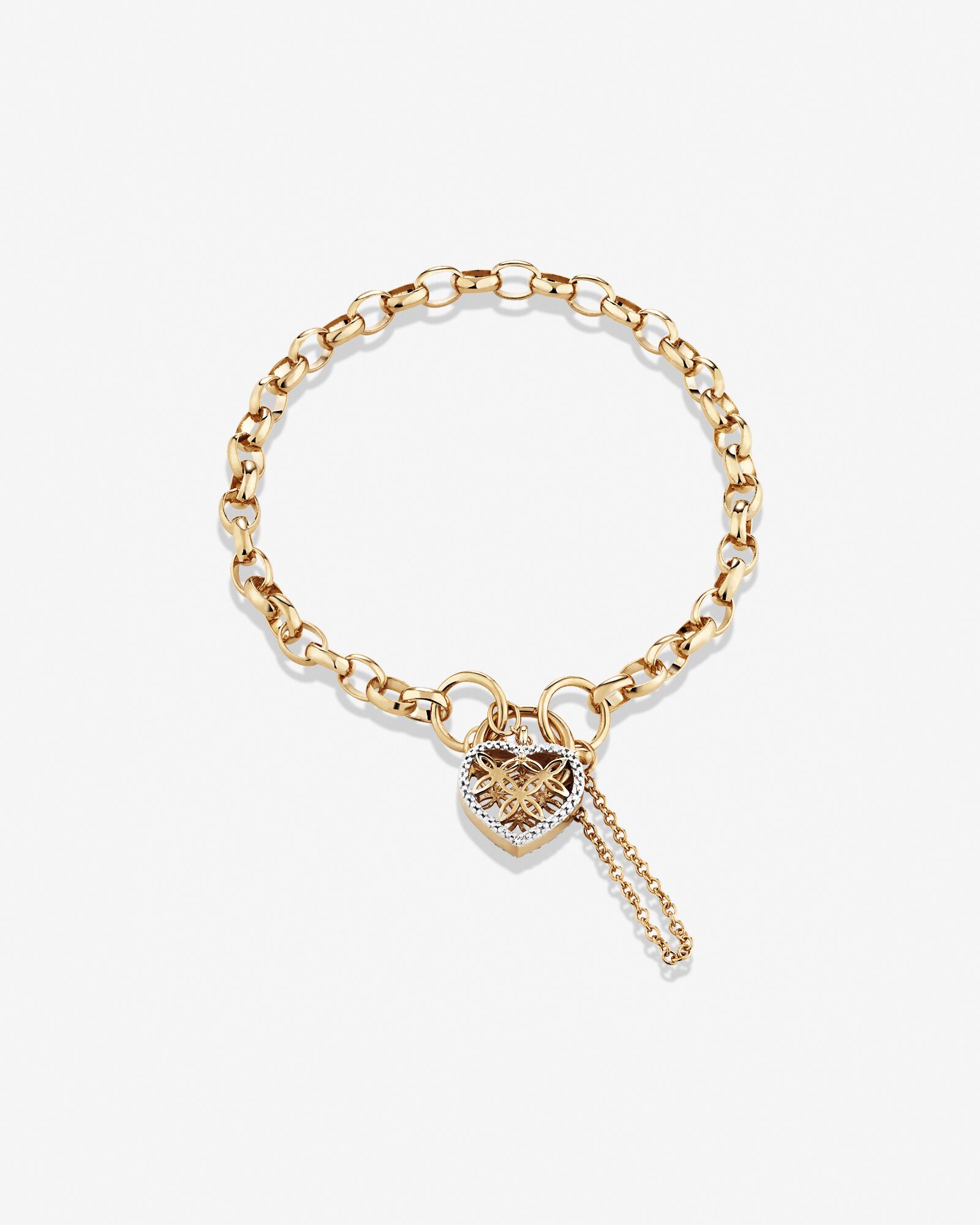 19cm (7.5") 4.5mm-5mm Width Diamond Set Belcher Bracelet in 10kt Yellow Gold