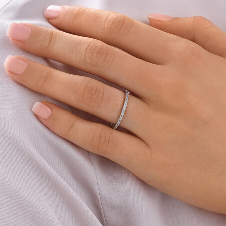Wedding Band with 1/5 Carat TW of Diamonds in 14kt White Gold Wedding Band with 1/5 Carat TW of Diamonds in 14kt White Gold