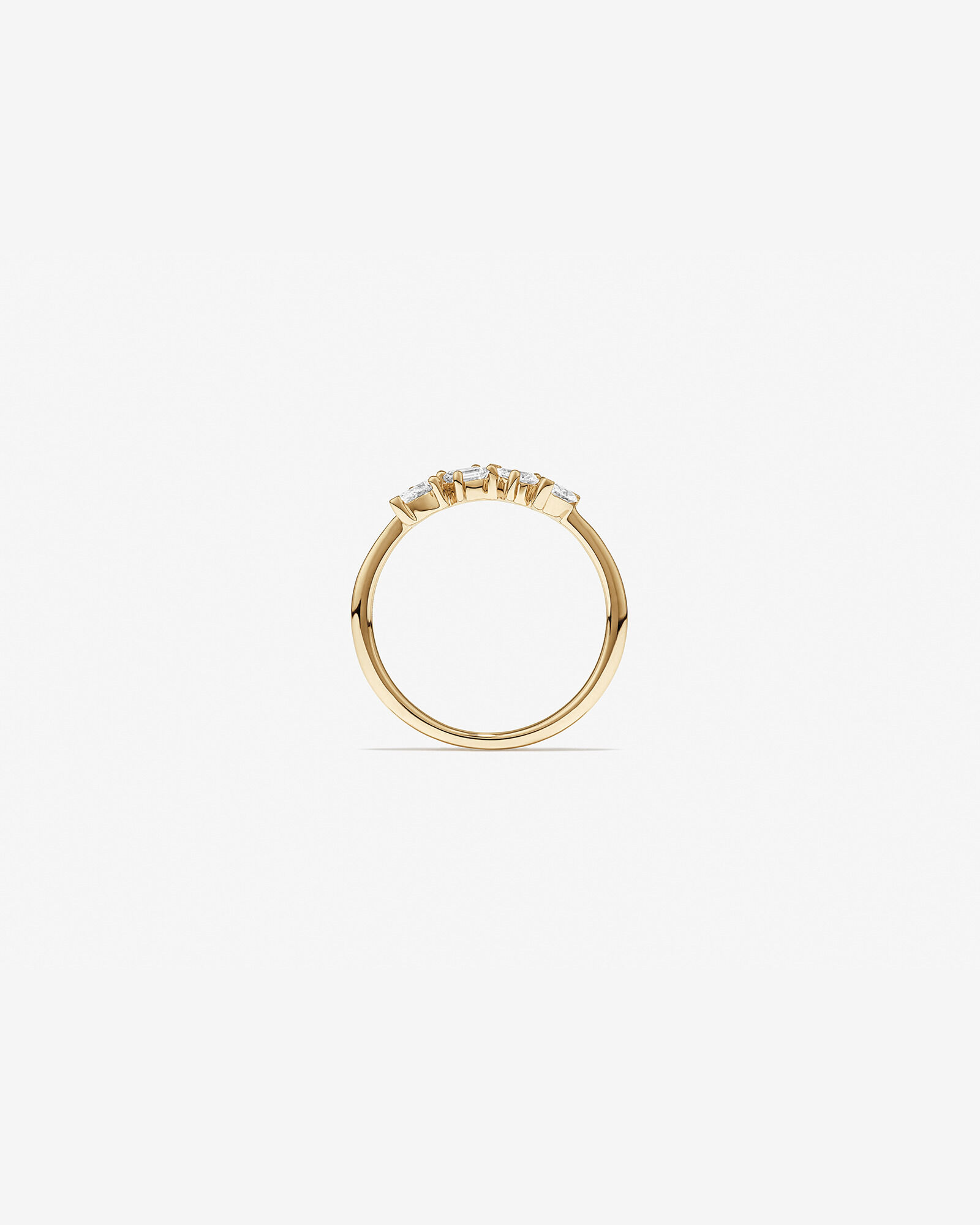 0.40 Carat TW Fancy Cut Laboratory-Grown Diamond Four Stone Ring in 10kt Yellow Gold