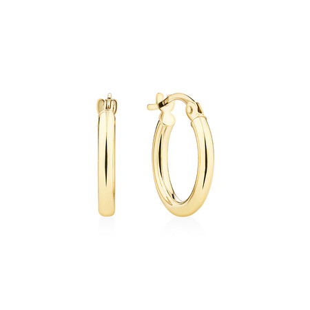 14mm Hoop Earrings in 10kt Yellow Gold 14mm Hoop Earrings in 10kt Yellow Gold