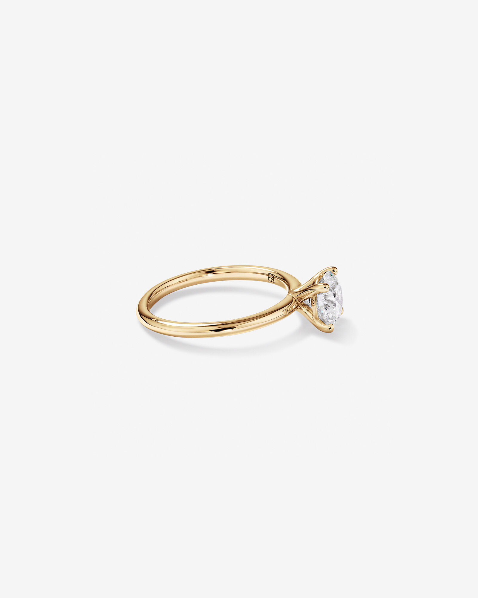 Bague de fiançailles solitaire ronde TW en diamant brillant de laboratoire de 1,25 carat en or jaune 14 carats