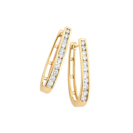 Hoop Earrings with 1 Carat TW of Diamonds in 10kt Yellow Gold Hoop Earrings with 1 Carat TW of Diamonds in 10kt Yellow Gold