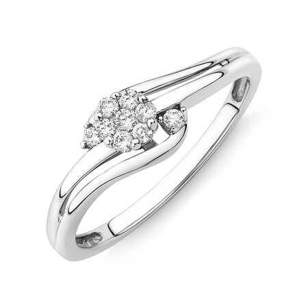 Promise Ring with Diamonds in 10kt White Gold