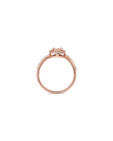 Halo Ring with Morganite & 0.20 Carat TW of Diamonds in 10kt Rose Gold Halo Ring with Morganite & 0.20 Carat TW of Diamonds in 10kt Rose Gold