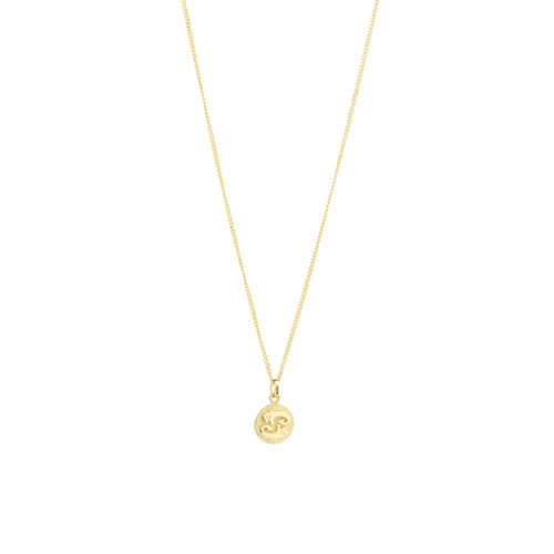 Pisces Zodiac Pendant in 10kt yellow Gold