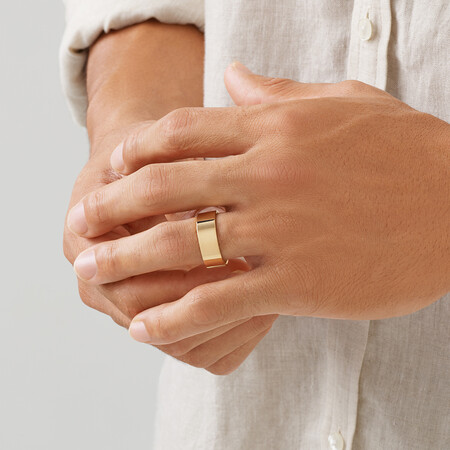 Flat Wedding Band in 10kt Yellow Gold Flat Wedding Band in 10kt Yellow Gold