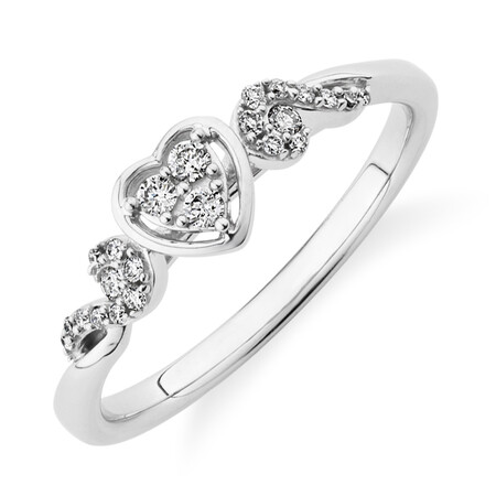 Evermore Promise Ring with 0.14 Carat TW of Diamonds in 10kt White Gold Evermore Promise Ring with 0.14 Carat TW of Diamonds in 10kt White Gold