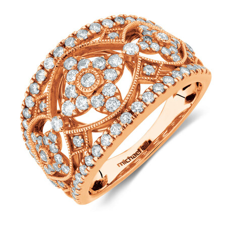 Ring with 1 Carat TW of Diamonds in 10kt Rose Gold Ring with 1 Carat TW of Diamonds in 10kt Rose Gold