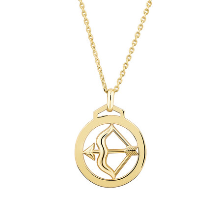 Sagittarius Zodiac Pendant with Chain in 10kt Yellow Gold Sagittarius Zodiac Pendant with Chain in 10kt Yellow Gold