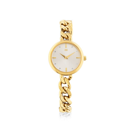 Ladies Curb Bracelet Watch in Yellow Tone Stainless Steel Ladies Curb Bracelet Watch in Yellow Tone Stainless Steel