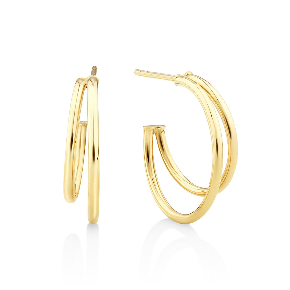 Half circle gold earrings best sale