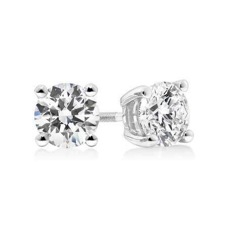 Laboratory-Created 1 Carat Stud Earrings in 14kt White Gold Laboratory-Created 1 Carat Stud Earrings in 14kt White Gold