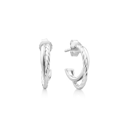 18mm Twist Huggie Earring in Sterling Silver 18mm Twist Huggie Earring in Sterling Silver