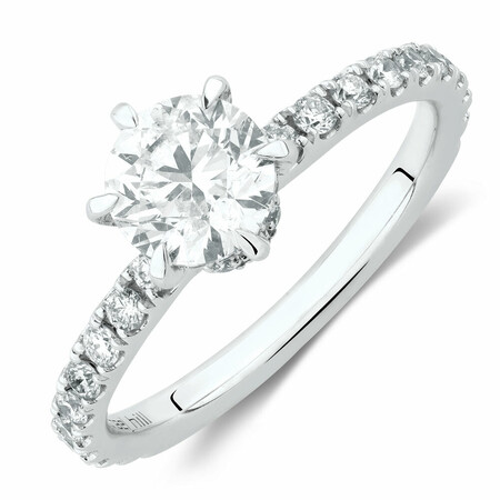 Sir Michael Hill Designer Engagement Ring With 1.42 Carat TW Of Diamonds In 14kt White  Gold