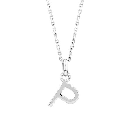 "P" Initial Pendant in Sterling Silver