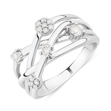 Scatter Ring With 0.34 Carat TW Diamonds In 10kt White Gold Scatter Ring With 0.34 Carat TW Diamonds In 10kt White Gold