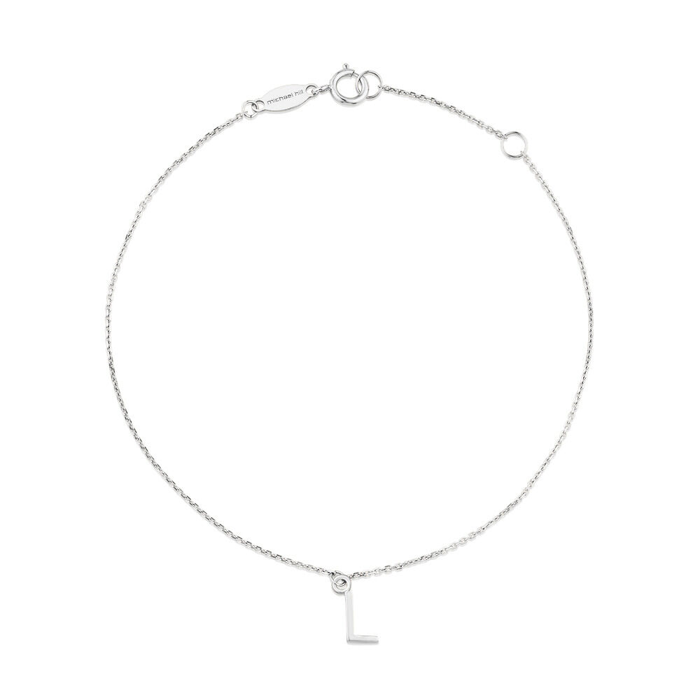 19cm (7.5") L Initial Bracelet in Sterling Silver