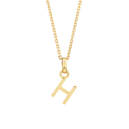 "H" Initial Pendant with Chain in 10kt Yellow Gold "H" Initial Pendant with Chain in 10kt Yellow Gold
