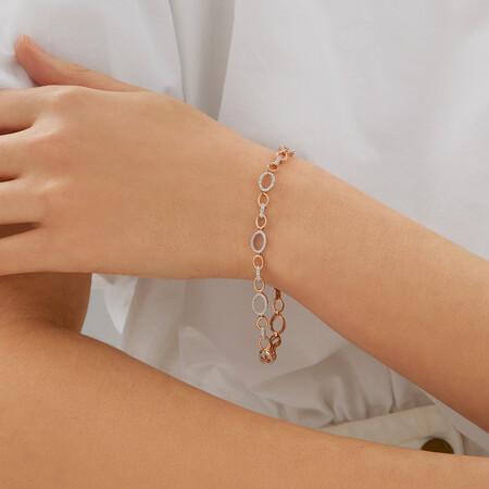 Bracelet with 1/5 Carat TW of Diamonds in 10kt Rose Gold Bracelet with 1/5 Carat TW of Diamonds in 10kt Rose Gold