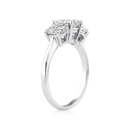 2 Carat Three Stone Oval Laboratory-Created Diamond Ring In 14kt White Gold 2 Carat Three Stone Oval Laboratory-Created Diamond Ring In 14kt White Gold
