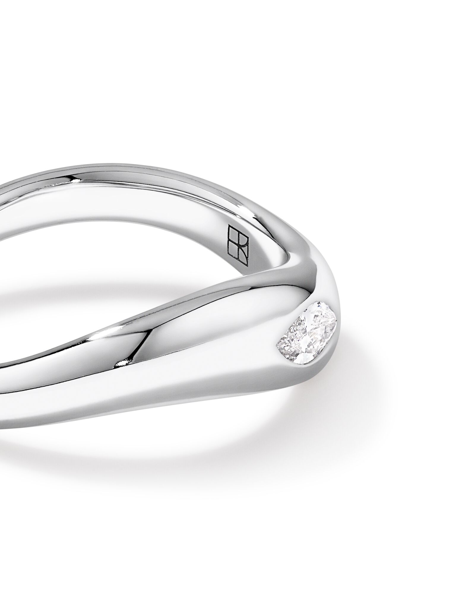 0.20 Carat TW Laboratory-Grown Marquise Diamond Swirl Ring in Sterling Silver