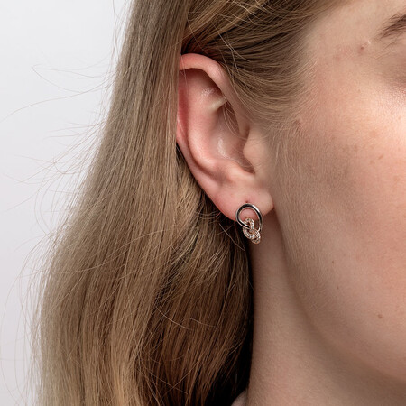 Knots Earrings with 0.16 Carat TW of Diamonds in Sterling Silver & 10kt Rose Gold Knots Earrings with 0.16 Carat TW of Diamonds in Sterling Silver & 10kt Rose Gold