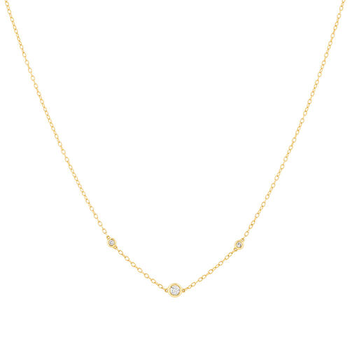 Necklace with 0.10 Carat TW of Diamonds in 10kt Yellow Gold