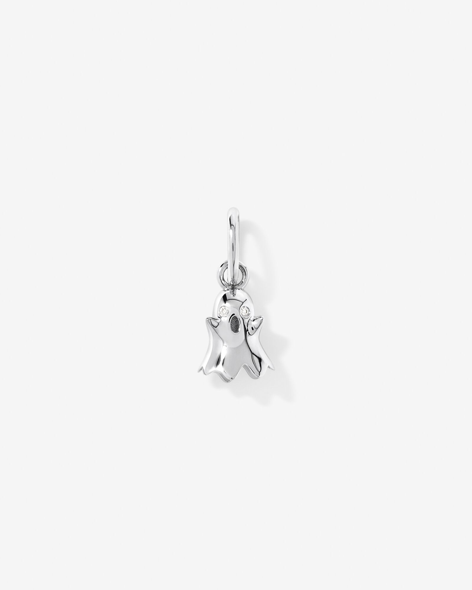 Ghost Pendant with Diamond Accent in Sterling Silver