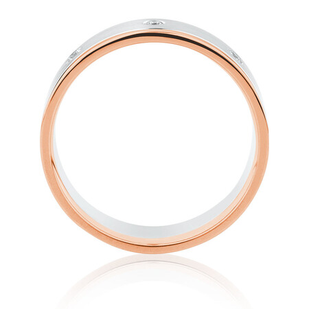 Men's Ring with Diamonds in 10ct White & Rose Gold Men's Ring with Diamonds in 10ct White & Rose Gold