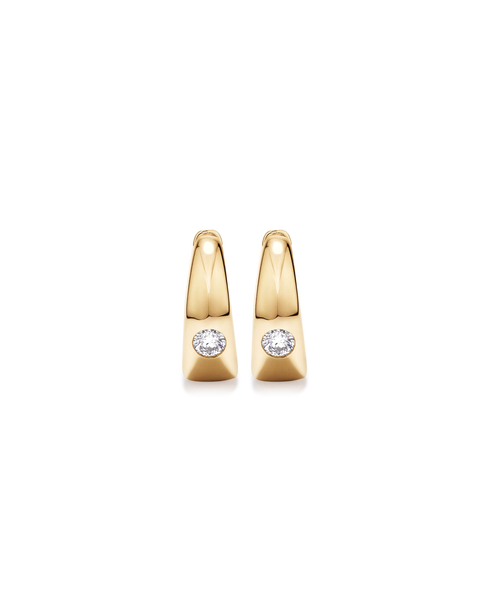 0.24 Carat TW of Laboratory-Grown Round Brilliant Diamond Huggie Earrings in 10kt Yellow Gold