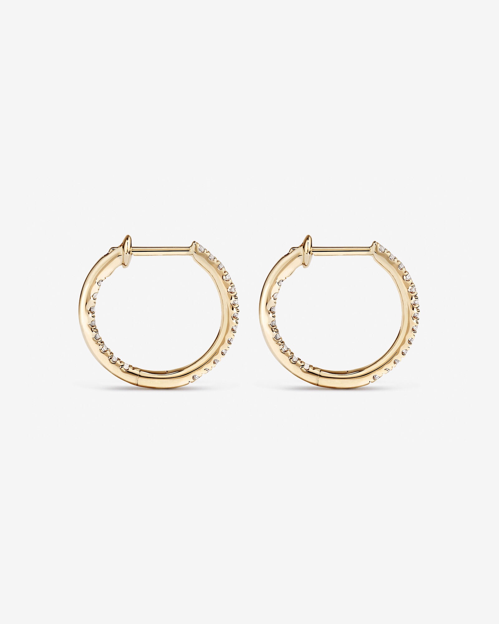 Hoop Earrings With 0.25 Carat TW Of Diamonds 10kt Yellow Gold