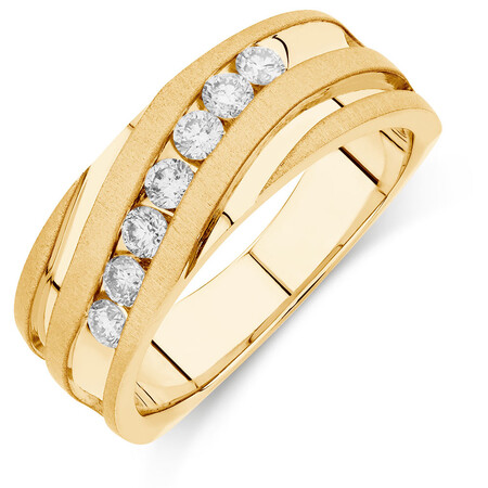 Men's Ring with 1/2 Carat TW of Diamonds in 10kt Yellow Gold Men's Ring with 1/2 Carat TW of Diamonds in 10kt Yellow Gold