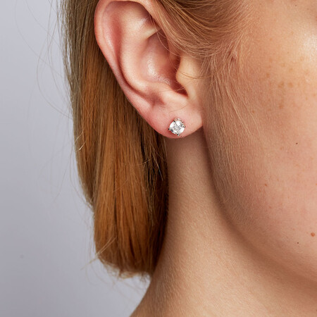 Stud Earrings with 0.96 Carat TW of Diamonds in 14kt White Gold Stud Earrings with 0.96 Carat TW of Diamonds in 14kt White Gold