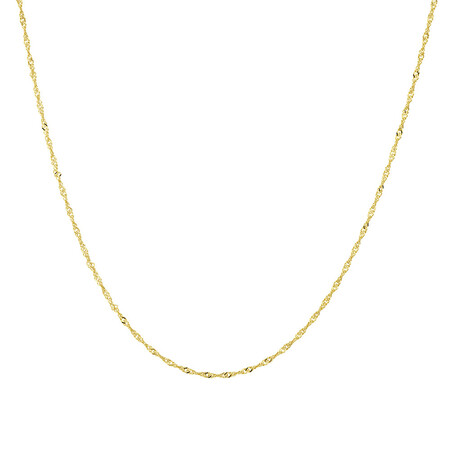 45cm (18") Diamond Cut Singapore Chain in 14kt Yellow Gold