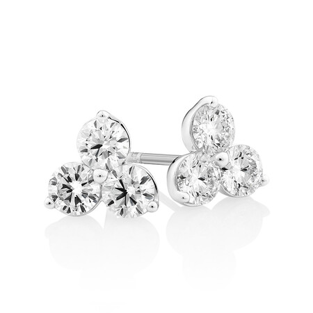 Laboratory-Created 1 Carat TW Diamond Studs in 10ct White Gold Laboratory-Created 1 Carat TW Diamond Studs in 10ct White Gold