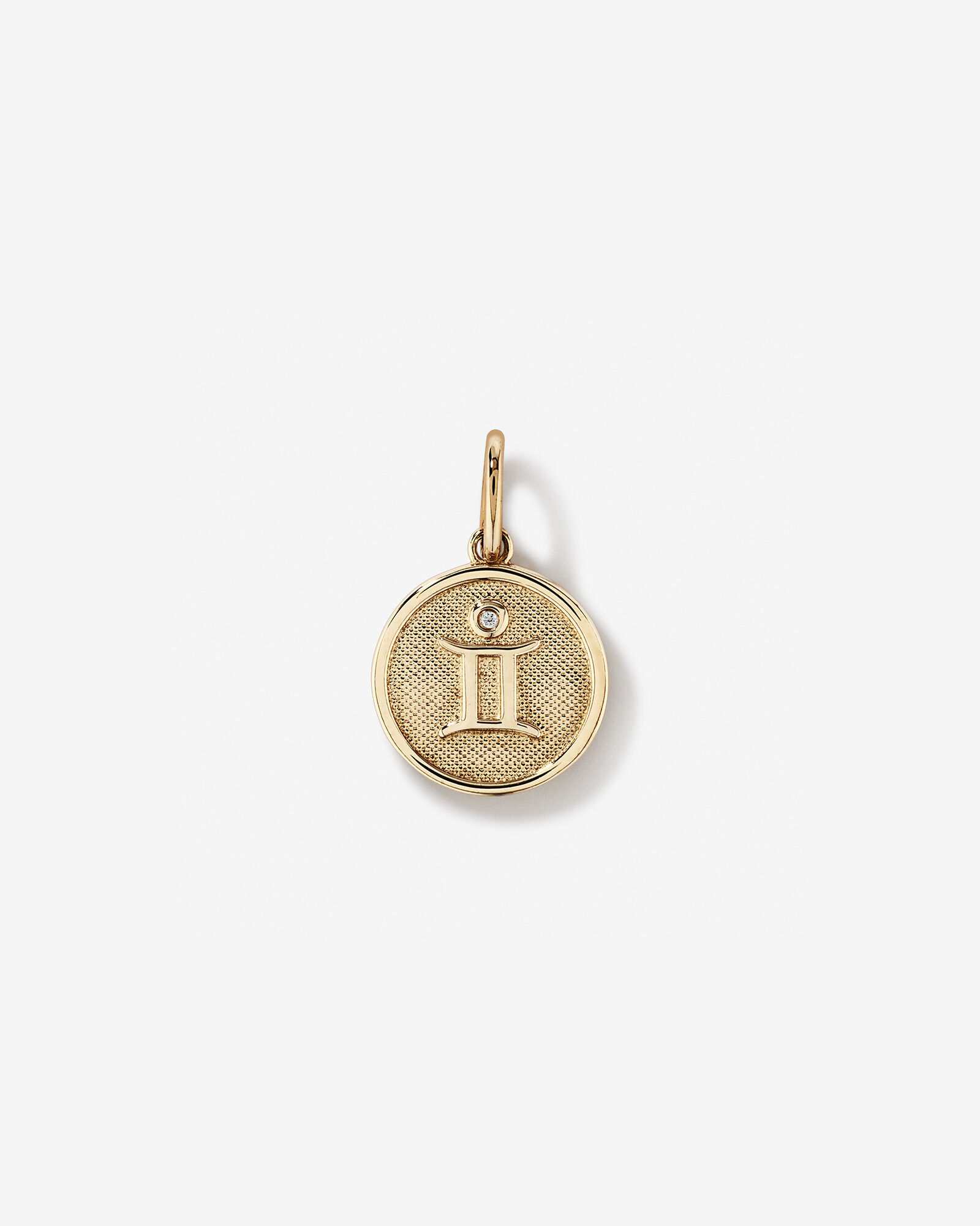 Diamond Accent Gemini Zodiac Pendant in 10kt Yellow Gold