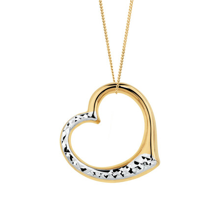 Heart Pendant in 10kt Yellow & White Gold Heart Pendant in 10kt Yellow & White Gold