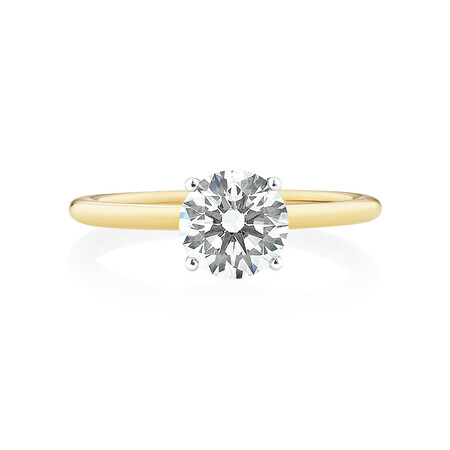 1.25 Carat Laboratory-Created Diamond Ring in 14kt Yellow & White Gold 1.25 Carat Laboratory-Created Diamond Ring in 14kt Yellow & White Gold