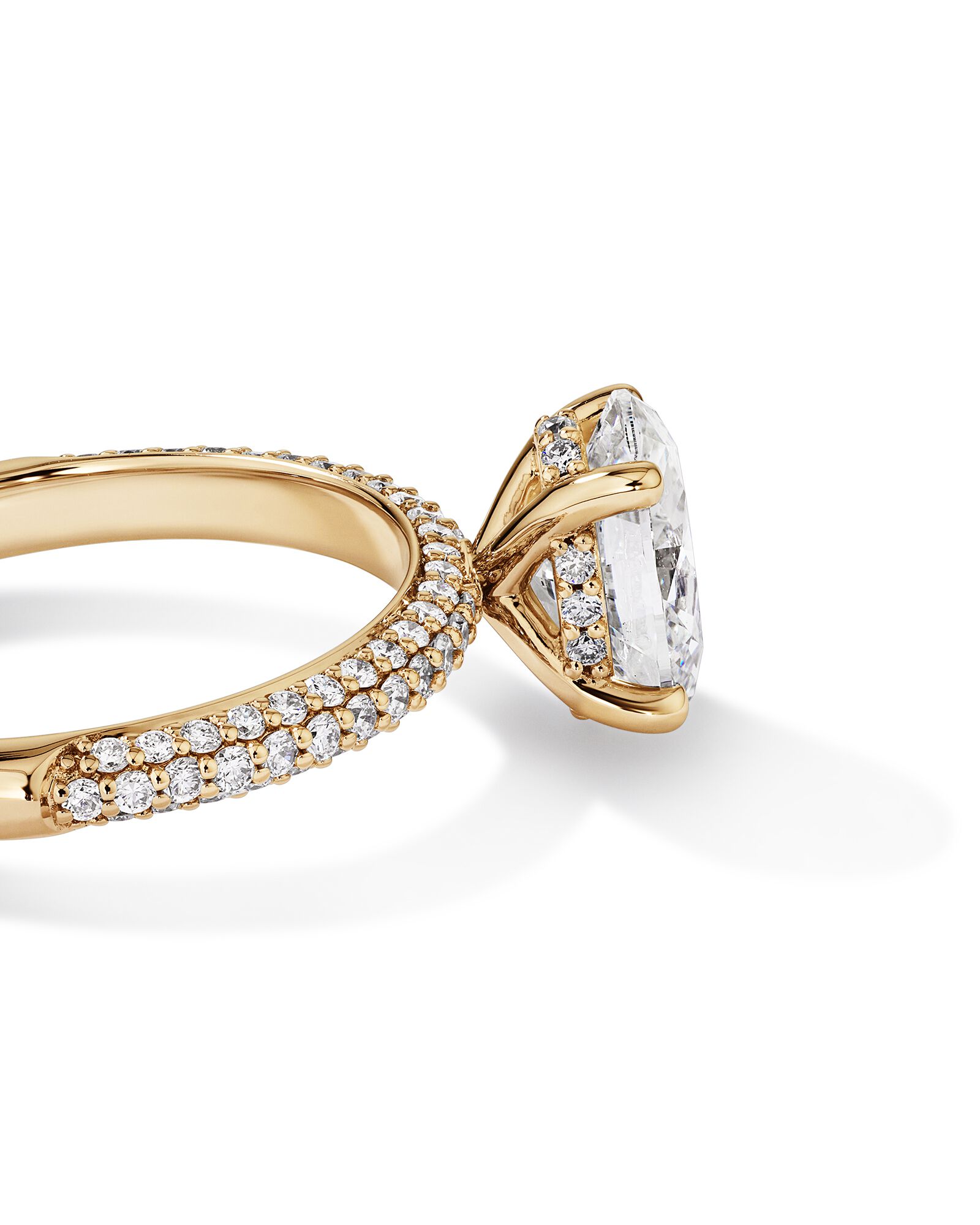 Bague de fiançailles TW de 1,95 carat en or jaune jaune 14 carats
