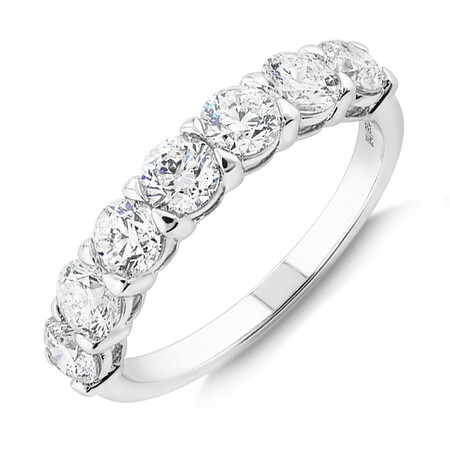 7 Stone Claw Wedding Ring with 1.61 Carat TW of Diamonds in 14kt White Gold 7 Stone Claw Wedding Ring with 1.61 Carat TW of Diamonds in 14kt White Gold