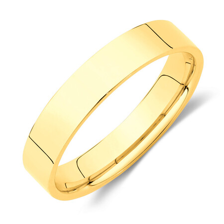 Flat Wedding Band in 10kt Yellow Gold Flat Wedding Band in 10kt Yellow Gold