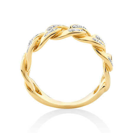 Link Ring with 0.15 Carat TW of Diamonds in 10kt Yellow Gold Link Ring with 0.15 Carat TW of Diamonds in 10kt Yellow Gold