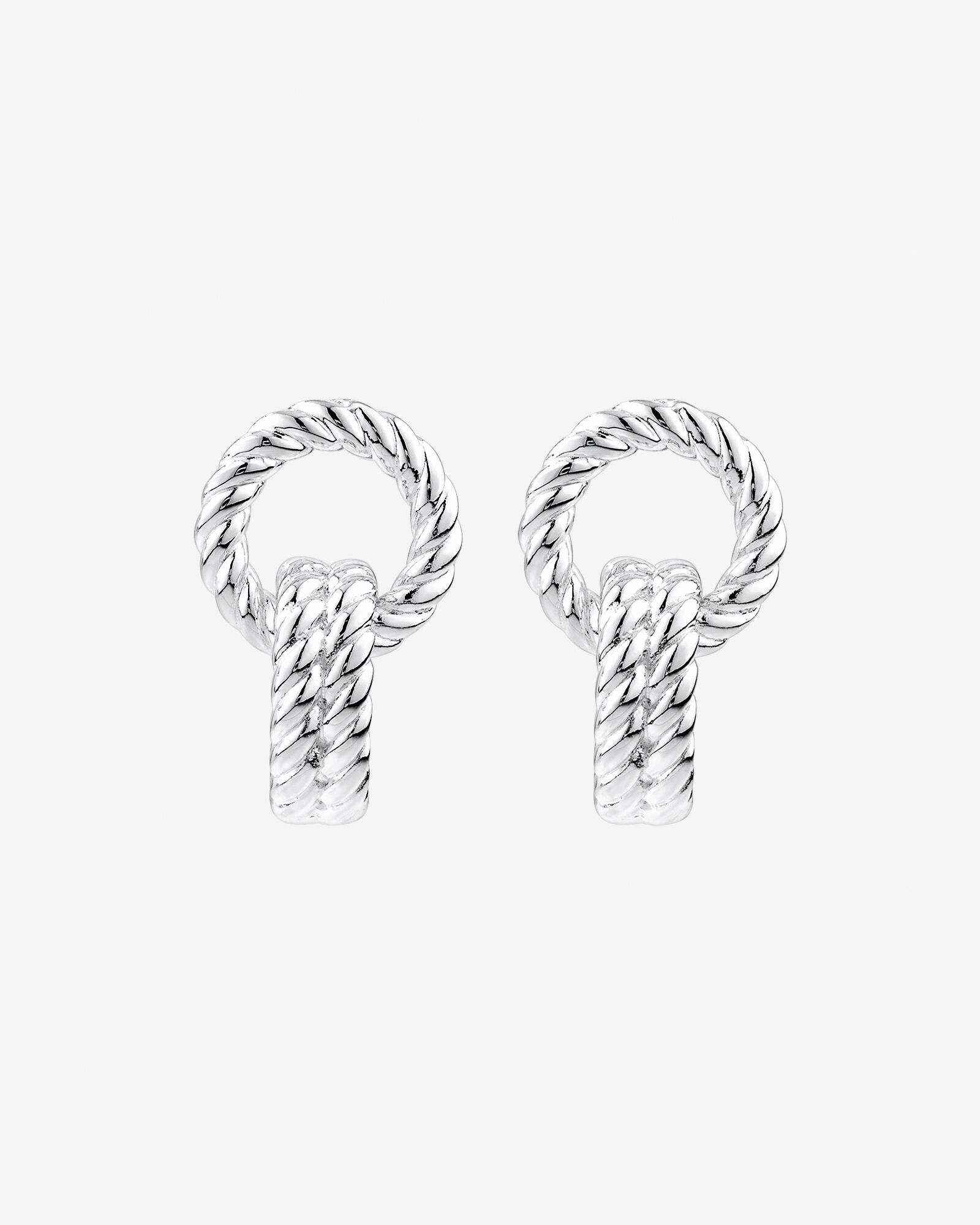 Rope Textured Earrings in Sterling Silver